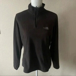 The North face TKA 3/4 zip black fleece jacket size womens large Gorp core